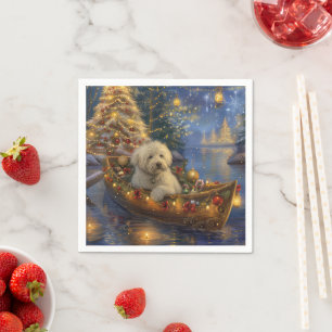 Coton De Tulear Christmas Festive Voyage Napkin