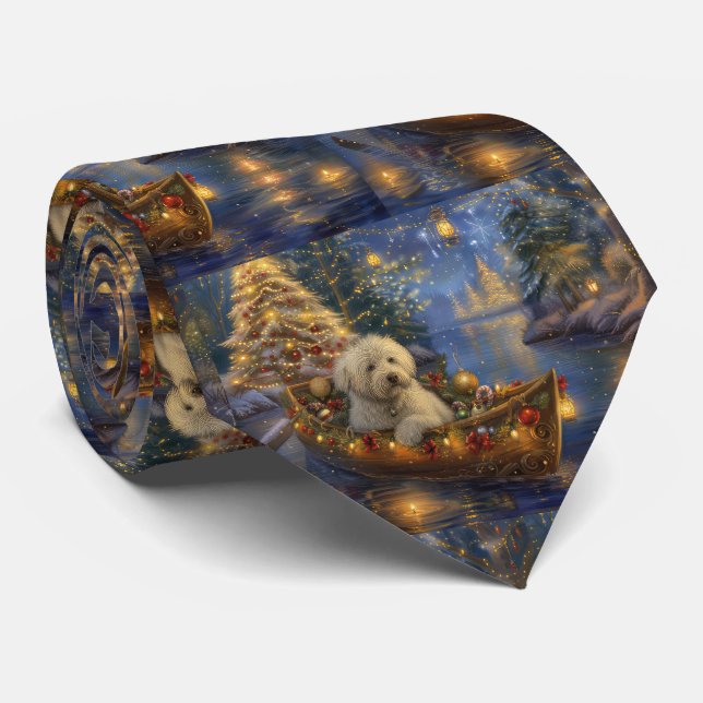 Coton De Tulear Christmas Festive Voyage  Tie (Rolled)