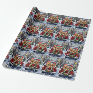 Coton de Tulear Christmas Red Truck Holiday Wrapping Paper