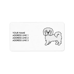 Coton de Tulear Cute Cartoon Dog And Custom Text Label