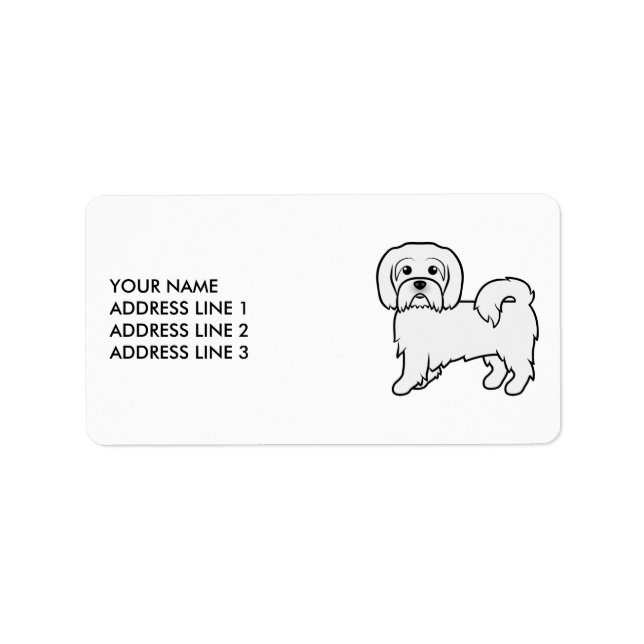 Coton de Tulear Cute Cartoon Dog And Custom Text Label (Front)