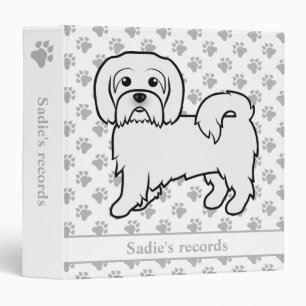 Coton de Tulear Cute Cartoon Dog & Custom Text Binder