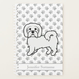 Coton de Tulear Cute Cartoon Dog & Custom Text Planner