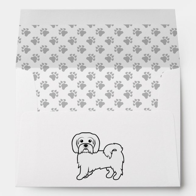 Coton de Tulear Cute Cartoon Dog Illustration Envelope (Back (Bottom))