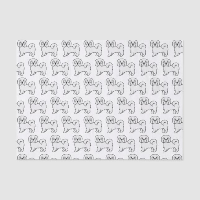 Coton de Tulear Cute Cartoon Dog Pattern Tissue Paper (Front)
