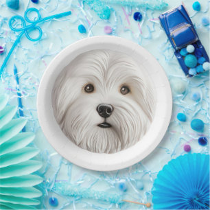Coton De Tulear Dog 3D Inspired Paper Plate