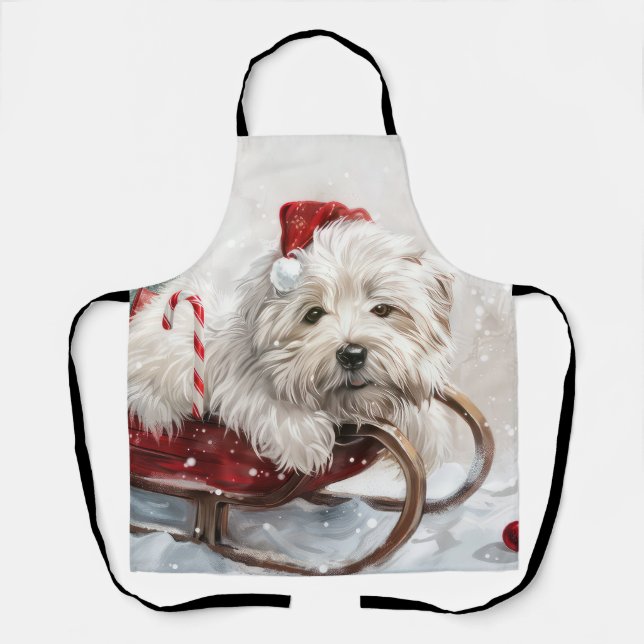 Coton De Tulear Dog Christmas Festive Apron (Front)