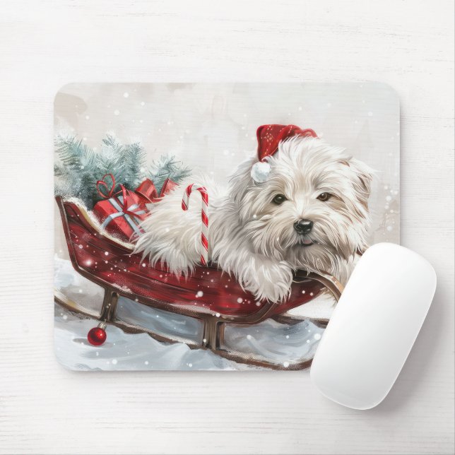 Coton De Tulear Dog Christmas Festive Mouse Pad (With Mouse)