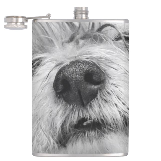 Coton de Tulear dog Hip Flask (Opened)