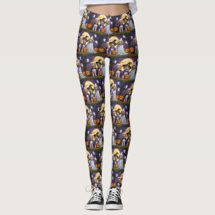 Coton De Tulear Dogs Pumpkin Halloween Funny Leggings