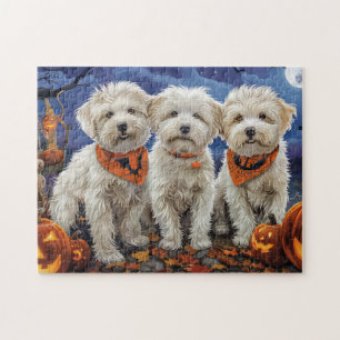 Coton De Tulear Halloween Spooky Jigsaw Puzzle