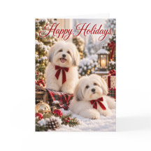Coton de Tulear Happy Holidays Card
