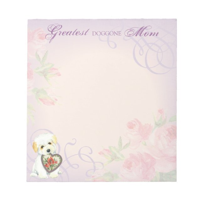 Coton de Tulear Heart Mom Notepad (Front)