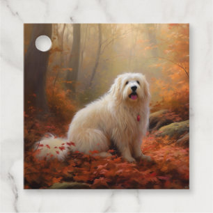 Coton De Tulear in Autumn Leaves Fall Inspire Favour Tags