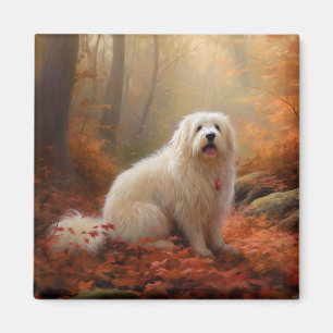 Coton De Tulear in Autumn Leaves Fall Inspire  Magnet