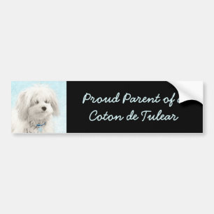 Coton de Tulear Painting - Cute Original Dog Art Bumper Sticker