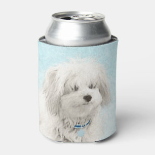 Coton de Tulear Painting - Cute Original Dog Art Can Cooler