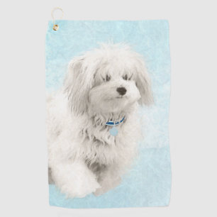 Coton de Tulear Painting - Cute Original Dog Art Golf Towel