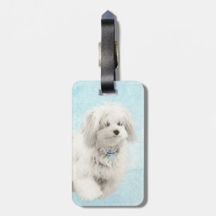 Coton de Tulear Painting - Cute Original Dog Art Luggage Tag