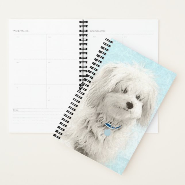 Coton de Tulear Painting - Cute Original Dog Art Planner (Display)