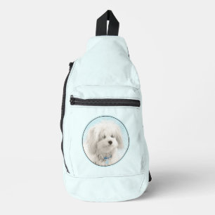 Coton de Tulear Painting Cute Original Pet Dog Art Sling Bag