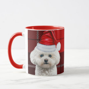 Coton de Tulear Red Holiday Plaid Christmas Mug