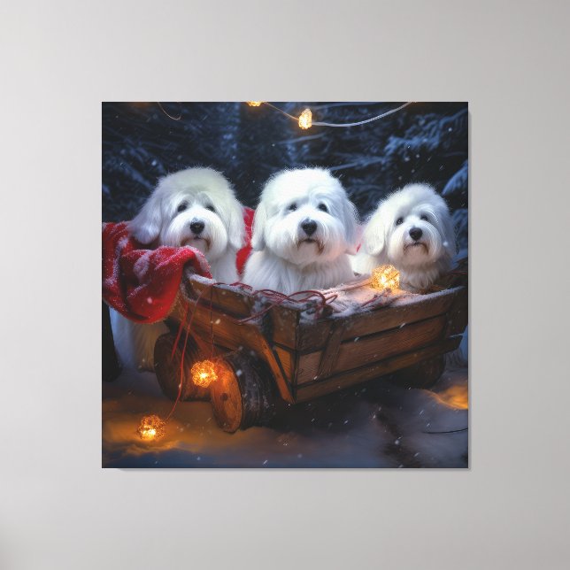 Coton De Tulear Snowy Sleigh Christmas Decor  (Front)