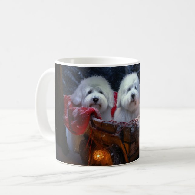 Coton De Tulear Snowy Sleigh Christmas Decor  Coffee Mug (Front Left)