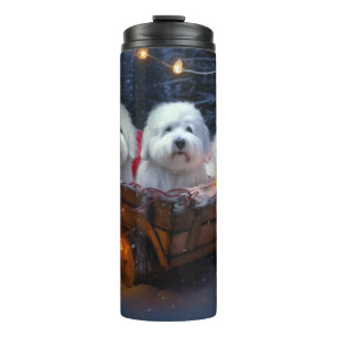 Coton De Tulear Snowy Sleigh Christmas Decor  Thermal Tumbler