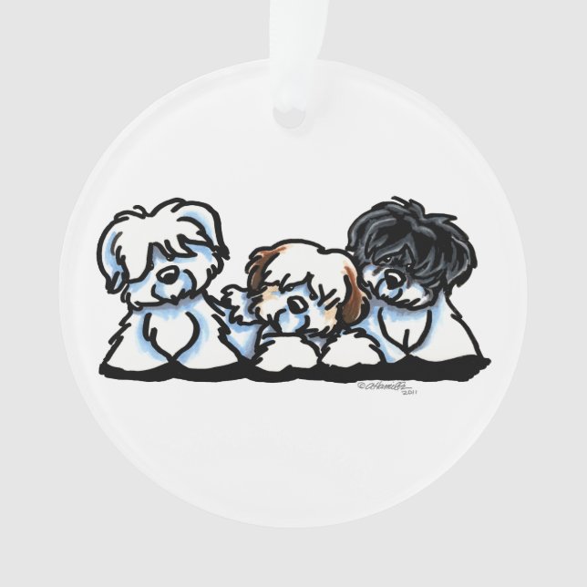 Coton De Tulear Trio Ornament (Front)