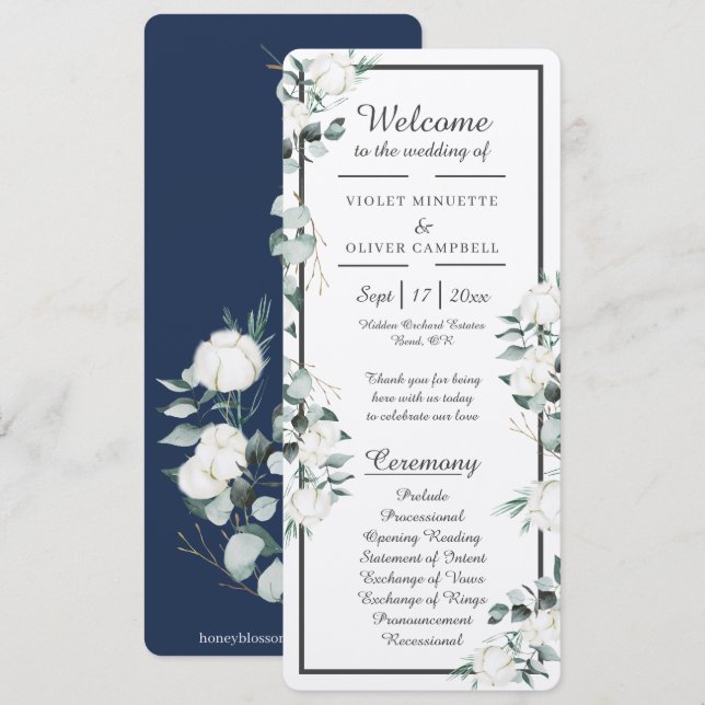 Coton d'Eucalyptus | Felt Ecru Flat Programme (Devant / Derrière)