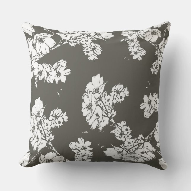 Coton moderne gris de jet de sofa de coussin de (Recto)