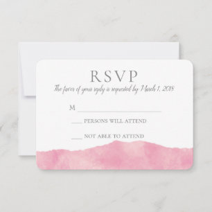 Coton rose bonbon d'aquarelle mariage RSVP