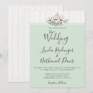 Coton rustique Sud et Faire-part de mariage bois