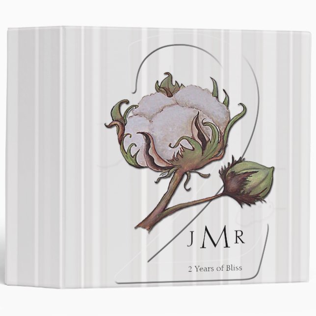 Coton sur le 2ème classeur d'anniversaire de (Devant/Côté)