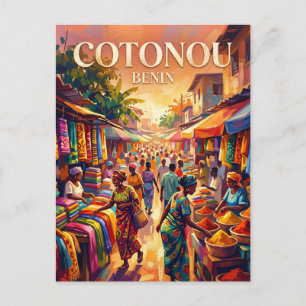 Cotonou Market Benin Postcard