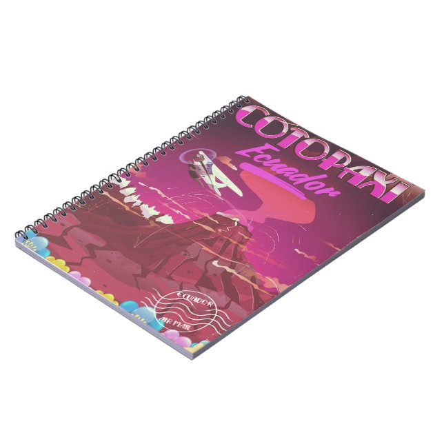 Cotopaxi ,Ecuador AIR MAIL travel poster Notebook (Left Side)