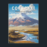 Cotopaxi National Park Ecuador Travel Art Vintage Postcard<br><div class="desc">Cotopaxi vector artwork design. The park is a large,  forested area in Ecuador spanning parts of Cotopaxi,  Pichincha and Napo provinces. It’s known for the active,  snow-capped Cotopaxi volcano and vast Limpiopungo Lake.</div>