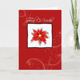 Cotravailleur Poinsettia, carte de Noël
