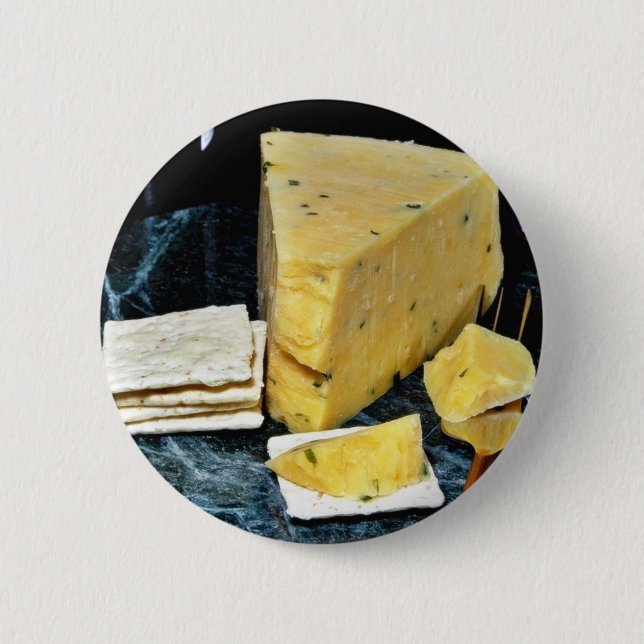 Cotswold Double Gloucester Cheese 2 Inch Round Button (Front)