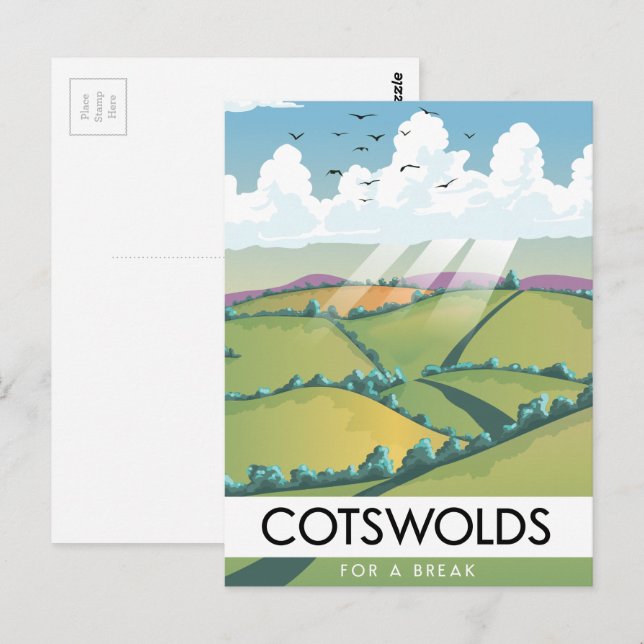 Cotswolds For a Break. Postcard (Front/Back)