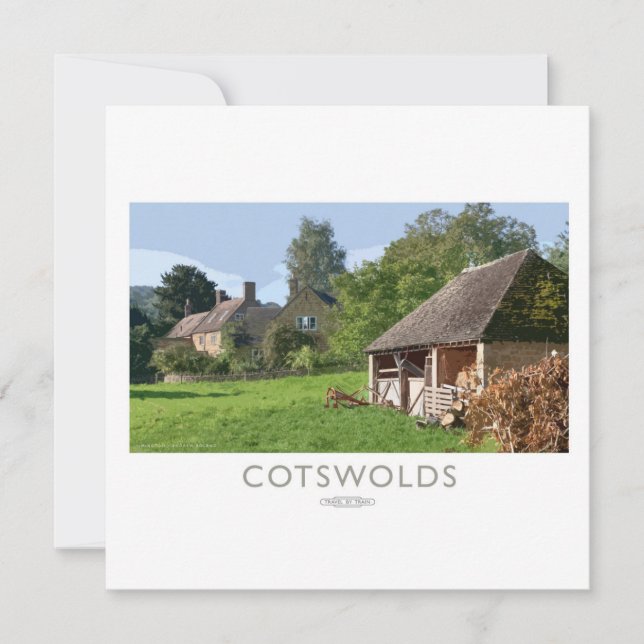 Cotswolds Railway Poster Holiday Card (Front)