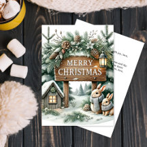 Cottage and Forest Bunny | Enchanting Christmas 