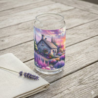 Cottage au coucher de soleil pastel Jardin au bord