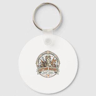 Cottage Bakery Jam Label Cat Cottage Bakery Jam La Keychain