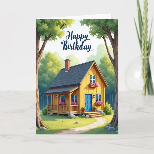 Cottage Birthday Illustration Card (Front)