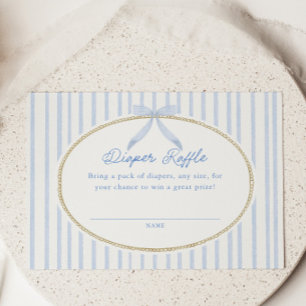 Cottage Blue Baby Shower Diaper Raffle Enclosure Card