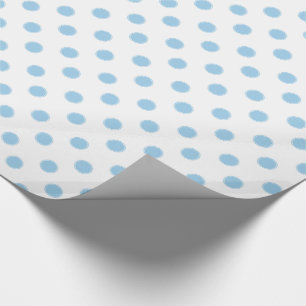 Cottage Blue Polka Dots on White Wrapping Paper