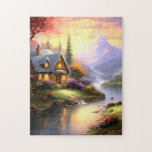 Cottage by the River Puzzle<br><div class="desc">This is a puzzle of a cottage by a river. Its imagery inspires a sense of serenity and tranquillity. It makes a great souvenir gift for individuals who may be vacationing in the mountains. This puzzle's content is appropriate for individuals ages 6 . It is available in all sizes and...</div>