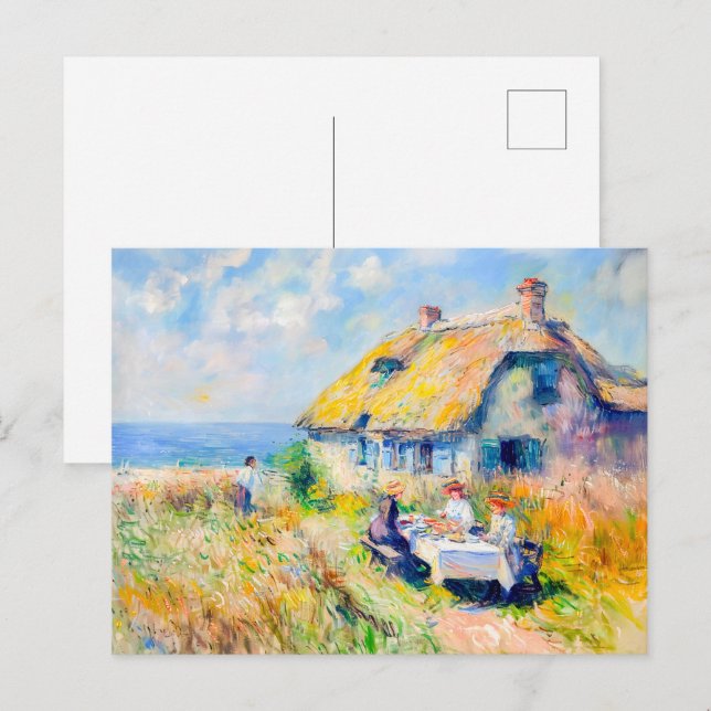 Cottage by the Sea Impressionist Artwork Postcard (Front/Back)